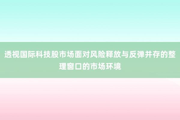 透视国际科技股市场面对风险释放与反弹并存的整理窗口的市场环境