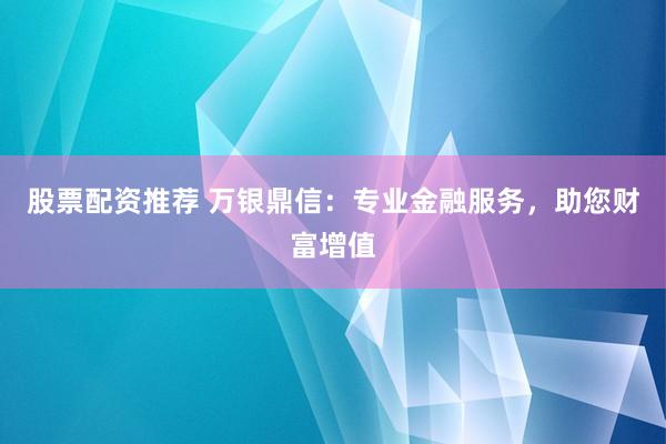 股票配资推荐 万银鼎信:专业金融服务,助您财富增值