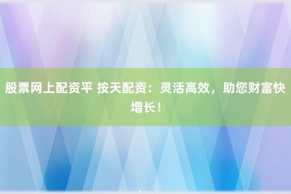 股票网上配资平 按天配资：灵活高效，助您财富快增长！