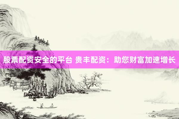 股票配资安全的平台 贵丰配资：助您财富加速增长